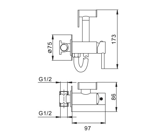 Гигиенический душ со смесителем FRAP F7505-9, графит