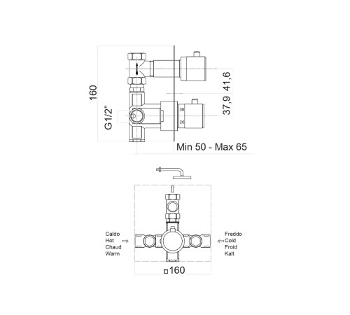 Смеситель для душа Fiore X-TERMO 31CR0990, хром