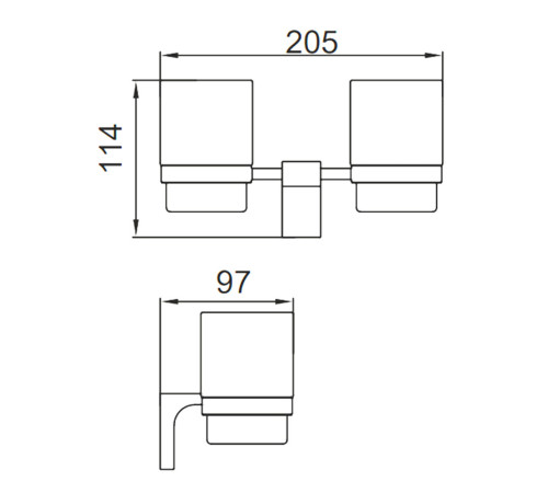 Стакан для ванной двойной FRAP F30608, хром