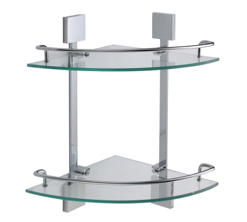 Полка угловая стеклянная Savol S-065322A, хром