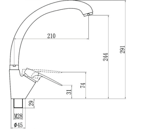 Смеситель для кухни Fmark FM4166Y, бежевый