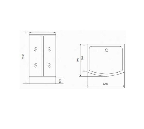 Душевая кабина Timo Comfort Fabric Glass T-8815C, 120x90x220
