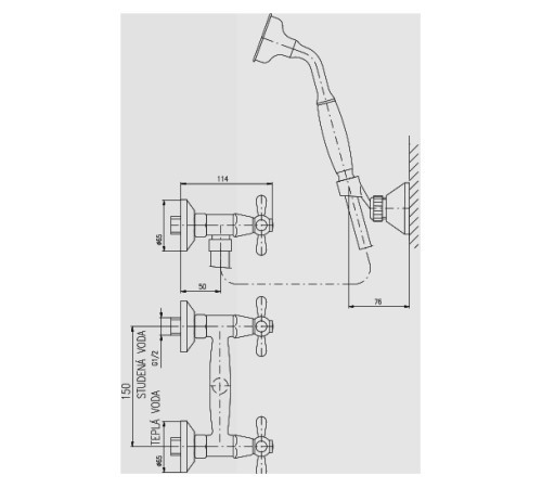 Смеситель для душа Rav Slezak Morava MK880.5/2SM