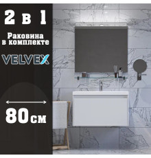 Тумба с раковиной подвесная Velvex Klaufs tp.KLA.COM.80.1Y, 80 см