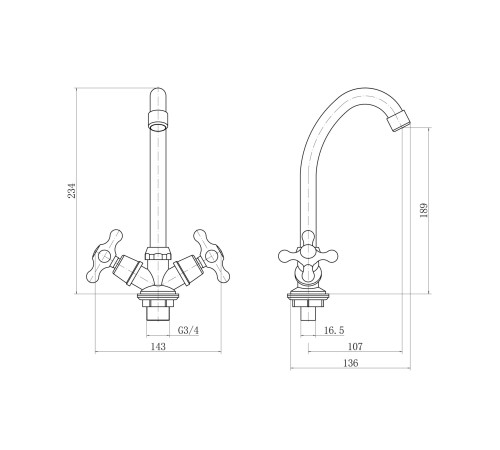 Смеситель для кухни Plstart PD40308, хром