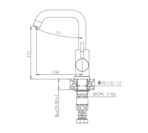 Смеситель для кухни Haiba HB72304-4, сталь
