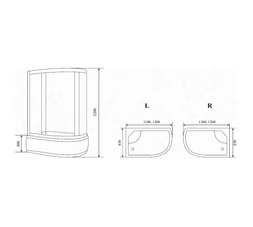Душевая кабина Timo Comfort Clean Glass T-8820LC, 120x85x220