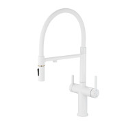 Смеситель для кухни с подключением фильтра для воды Rose R458C, белый