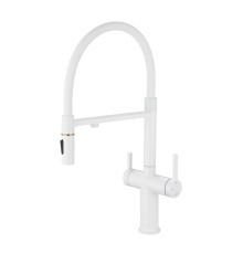 Смеситель для кухни с подключением фильтра для воды Rose R458C, белый
