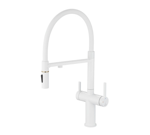 Смеситель для кухни с подключением фильтра для воды Rose R458C, белый