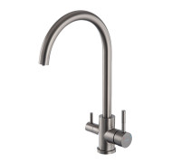Смеситель для кухни с подключением фильтра FRAP F43899-49, оружейная сталь