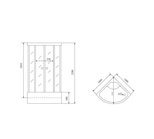 Душевая кабина Timo Standart T-6600BF, 100x100x220
