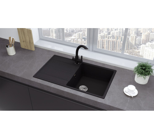 Кухонная мойка Ulgran Quartz Prima 850-07, уголь