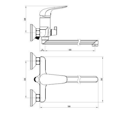 Смеситель для ванны ESKO CT31/CT31A, хром