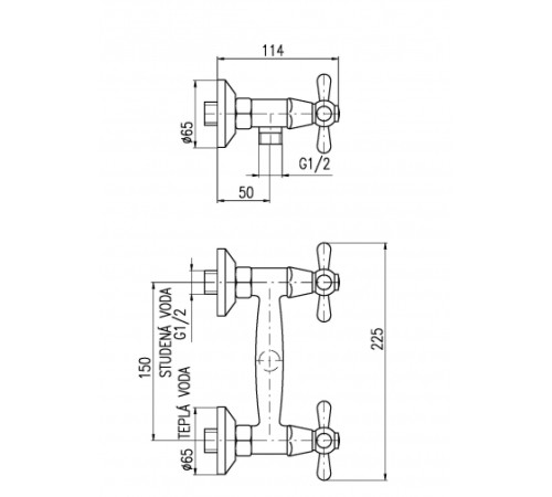 Смеситель для душа Rav Slezak Morava MK780.5SM