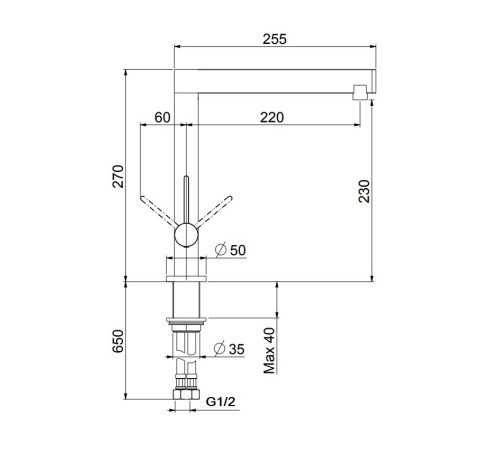 Смеситель для кухни Webert Spirit SO920302724, черный/антрацит