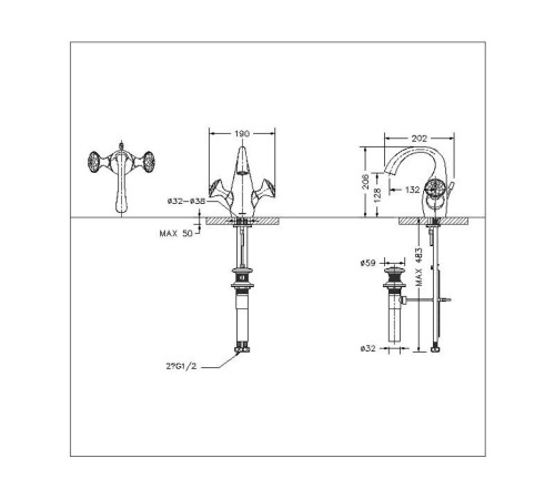Смеситель для раковины Bravat Swan F14287C-ENG, хром