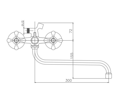 Смеситель для ванны Cron CN2208-8, белый