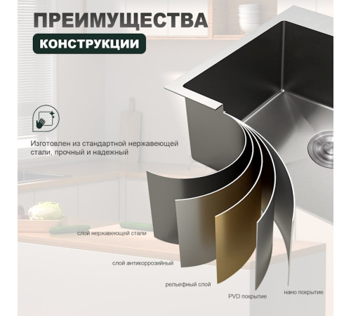 Кухонная мойка Splenka S702.6050.05, сатин