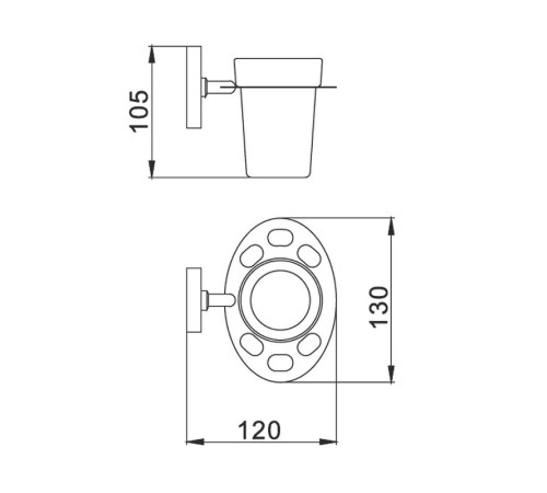 Стакан для ванной комнаты D-Lin D211700, хром