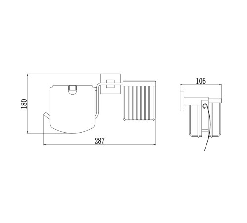Держатель для туалетной бумаги и освежителя Savol S-L06551H, черный