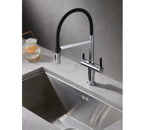 Смеситель для кухни с подключением фильтра для воды Rose R458, хром