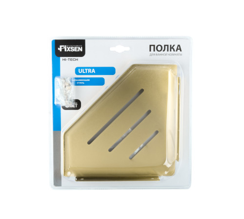 Полка металличеcкая угловая FIXSEN HI-TECH FX-841G, золотой сатин