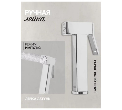 Гигиенический душ со смесителем встраиваемый Hansberge H3077BC, хром/черный