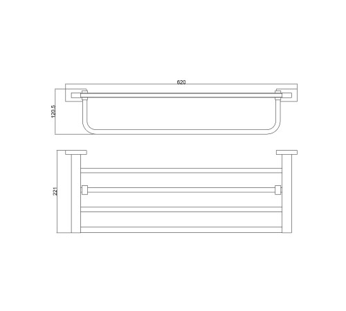 Полка для полотенец BELZ B90224, хром