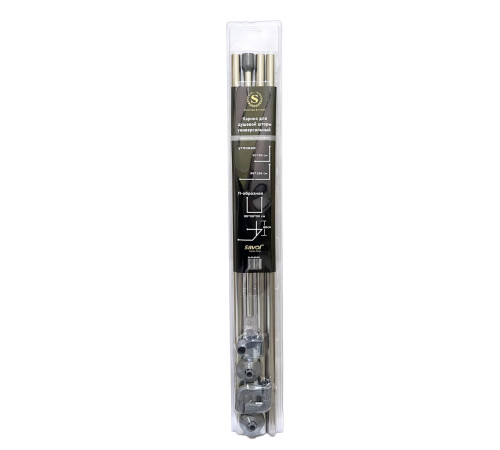 Карниз угловой для ванной Savol SK-8019W, хром