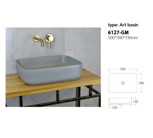 Раковина чаша Bronze de Luxe SCANDI 6127-GM, серый