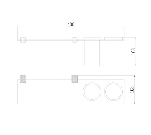 Стакан для ванной комнаты двойной Savol S-002168Q, графит