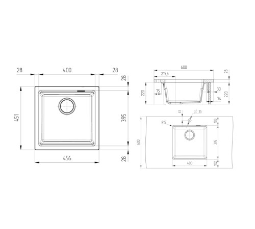 Кухонная мойка Grandex Aqua Comfort 500102, серый