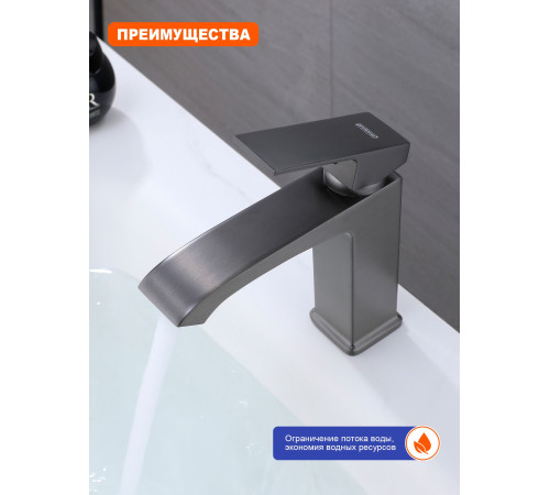 Смеситель для раковины Prohanss P60.10.09, графит