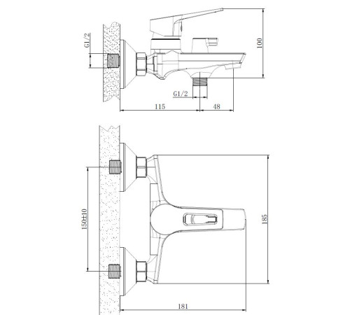 Смеситель для ванны ESKO Rabat RA54