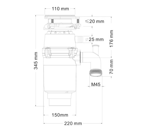 Измельчитель пищевых отходов Fmark FCD-602