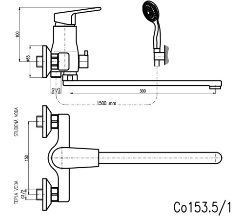 Смеситель для ванны Rav Slezak Colorado CO153.5/1
