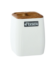 Стакан для ванной комнаты FIXSEN WHITE WOOD FX-402-3, белый/коричневый