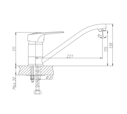 Смеситель для кухни Haiba HB4204, хром