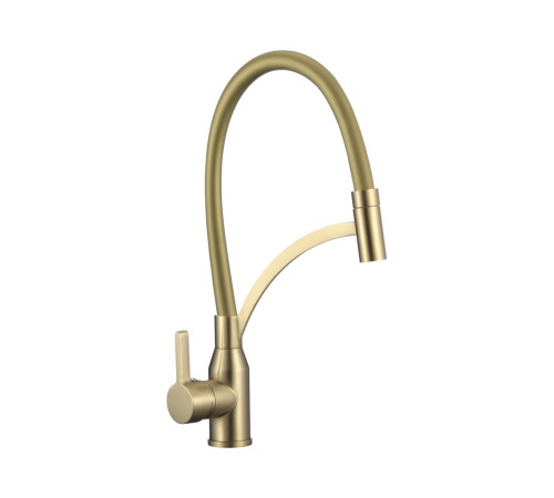 Смеситель для кухни с гибким изливом Fmark FS8244C-07, матовое золото