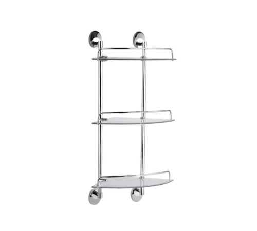Полка стеклянная угловая Haiba HB1607-3, хром