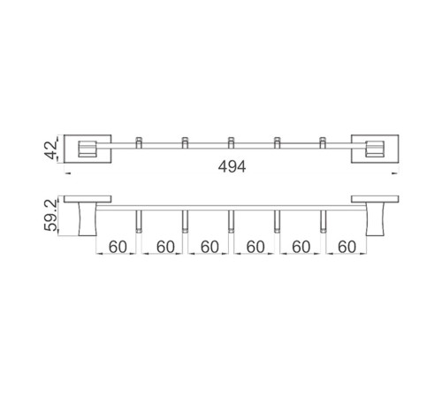 Планка с крючками GAPPO G0716-50, хром