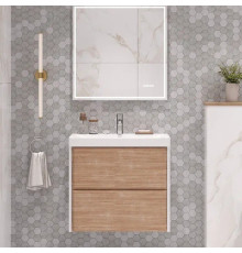Тумба под раковину подвесная Velvex Gesso tp.GES.9696.70.2Y белый матовый/дуб сонома, 70 см
