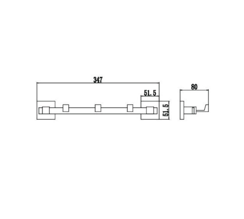 Планка с крючками Savol S-06573A, хром