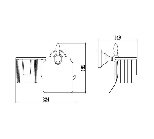 Держатель для туалетной бумаги и освежителя Savol S-L06851A, хром