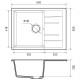 Кухонная мойка GranFest QUADRO 650L, графит