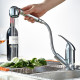 Смеситель для кухни с выдвижным изливом и режимом душ FRAP F6003, хром
