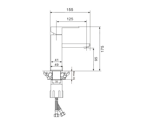 Смеситель для раковины WesnaArt KUBUS KUB13-210Black, черный