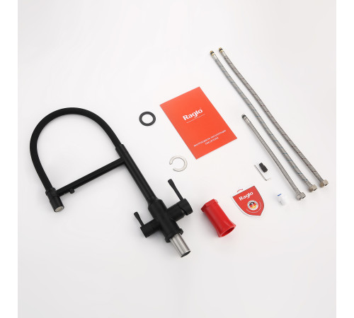 Смеситель для кухни с подключением фильтра Raglo R81.63.06, черный
