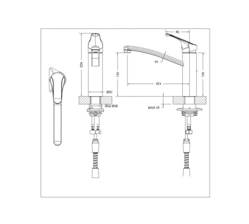 Смеситель для кухни Bravat Common F7234129CP-RUS, хром
